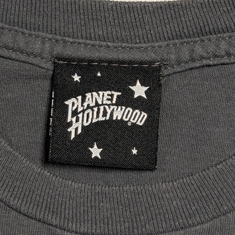Planet Hollywood Orlando T-Shirt Mens Medium Gray Y2K Crest Graphic Alstyle 1998 - Picture 8 of 10